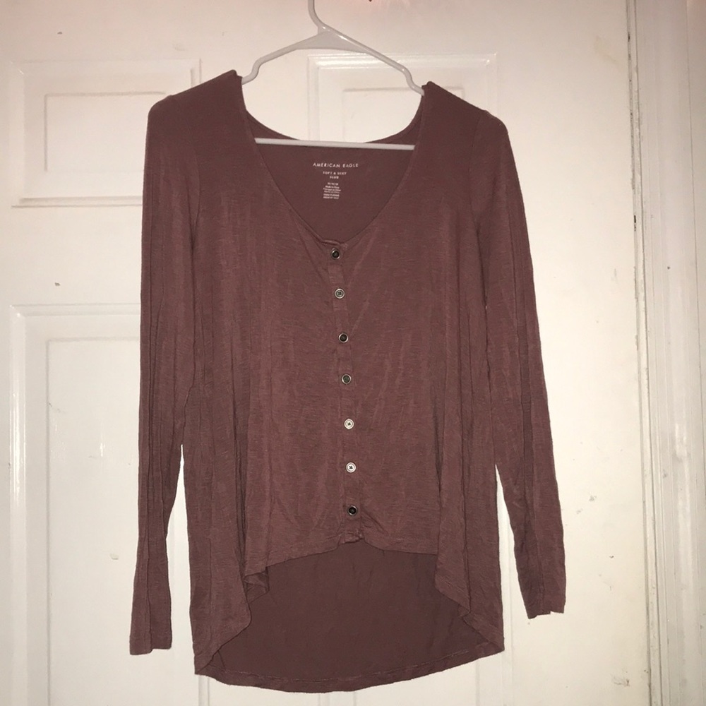Pink American Eagle Long Sleeve Blouse Women’s Medium